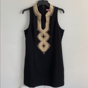 Lilly Pulitzer Black dress with Gold trim